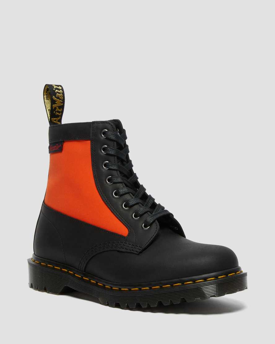 Dr. Martens 1460 Panel Deri + Ventile® Erkek Bağcıklı Bot - Bot Siyah/Turuncu |SCVPU5207|